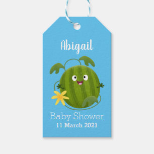 Cute happy smiling watermelon cartoon gift tags