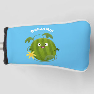 Cute happy smiling watermelon cartoon golf head cover