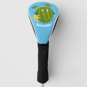 Cute happy smiling watermelon cartoon golf head cover
