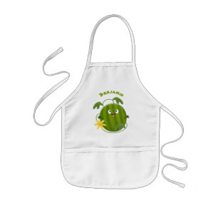 Cute happy smiling watermelon cartoon kids apron