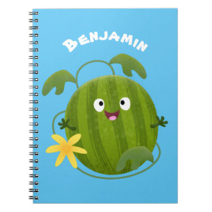Cute happy smiling watermelon cartoon notebook