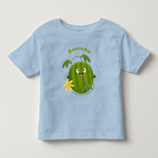 Cute happy smiling watermelon cartoon toddler T-Shirt (Front)