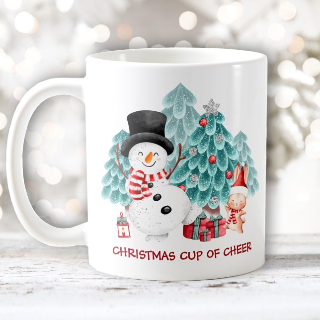 Cute Happy Snowman Christmas Name Coffee Mug (Cute Happy Snowman Christmas Name Coffee Mug)