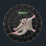 Cute happy sugar glider cartoon illustration dartboard<br><div class="desc">This happy,  cute sugar glider is nocturnally active. Drawn in fun cartoon kids illustration style.</div>