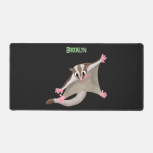 Cute happy sugar glider cartoon illustration desk mat