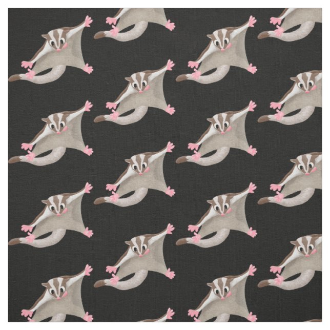 Cute happy sugar glider cartoon illustration fabric (Swatch)