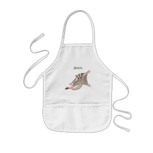 Cute happy sugar glider cartoon illustration kids apron
