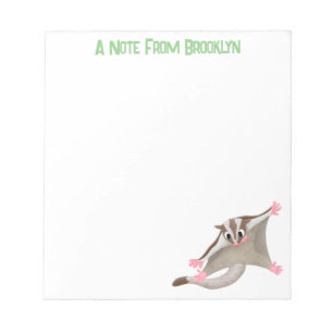 Cute happy sugar glider cartoon illustration notepad