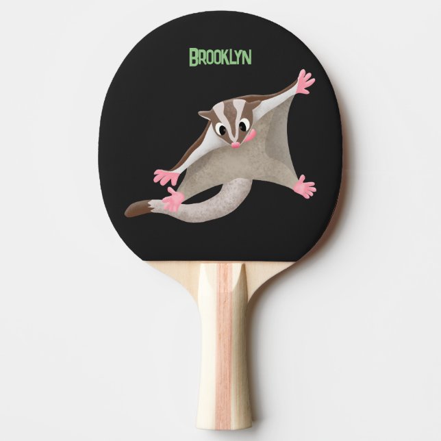 Cute happy sugar glider cartoon illustration ping pong paddle (Front)