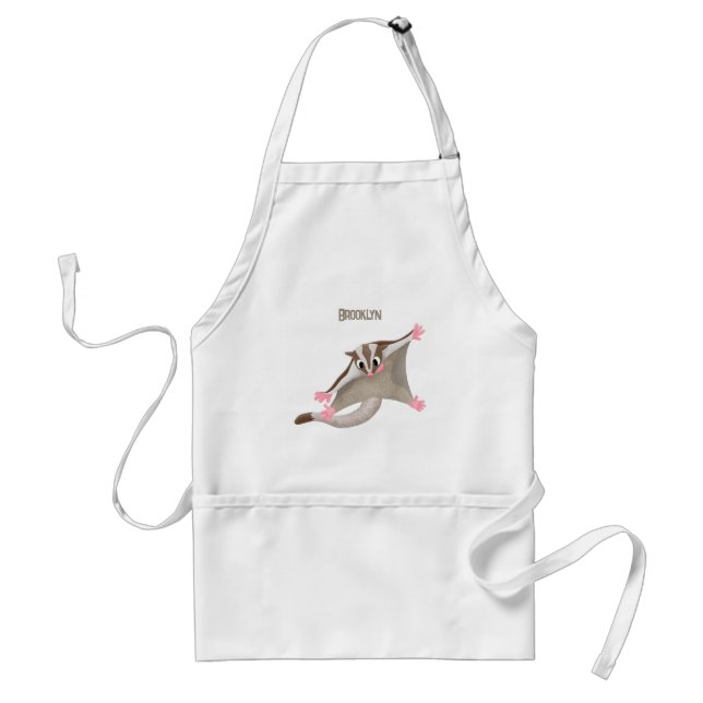 Cute happy sugar glider cartoon illustration standard apron (Front)