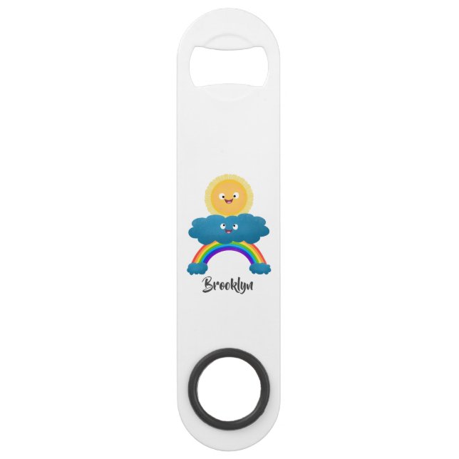 Cute happy sun cloud rainbow cartoon (Front)