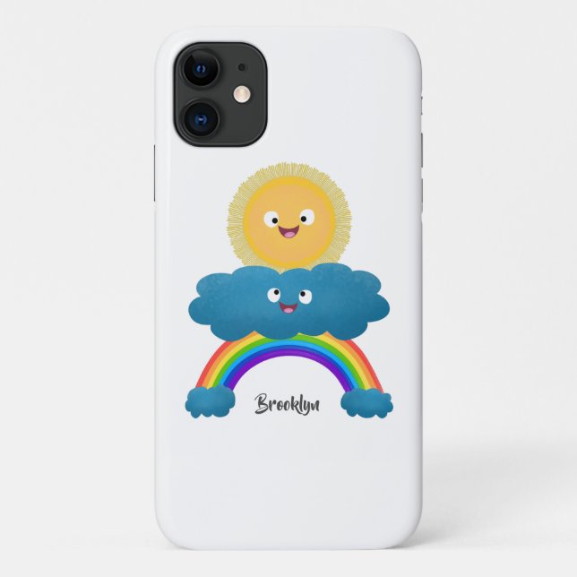 Cute happy sun cloud rainbow cartoon Case-Mate iPhone case (Back)