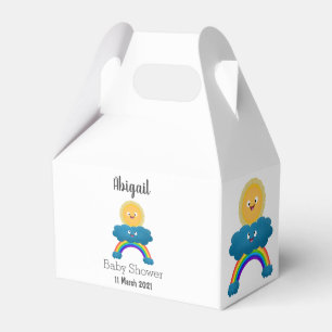 Cute happy sun cloud rainbow cartoon favour box