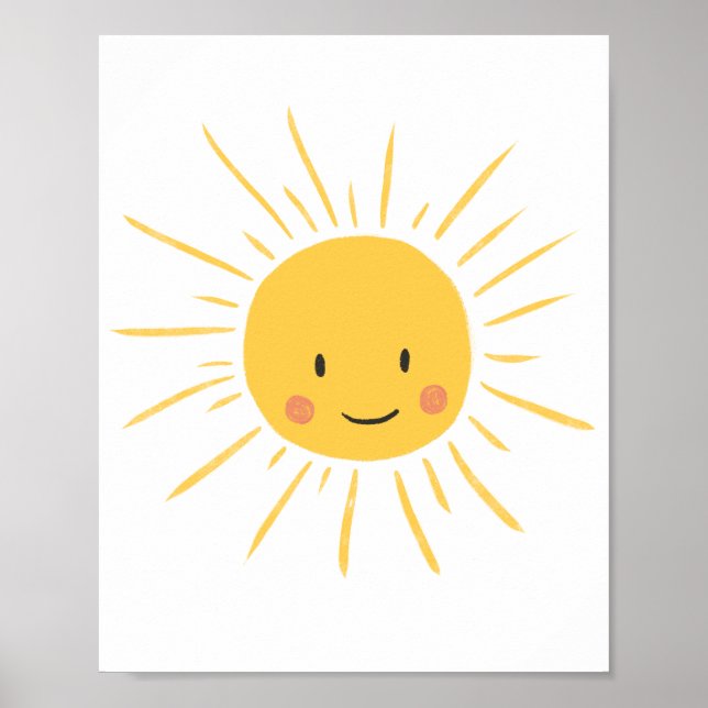 Cute Happy Sun Nursery Poster (Front)