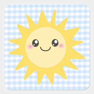 Cute Happy Sun Square Sticker