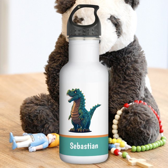 Cute Happy T-Rex Tyrannosaurus Rex Dinosaur  532 Ml Water Bottle (Creator Uploaded)