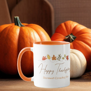Cute Happy Thanksgiving Leaves Customised Mug