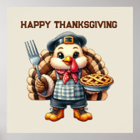Cute Happy Thanksgiving turkey