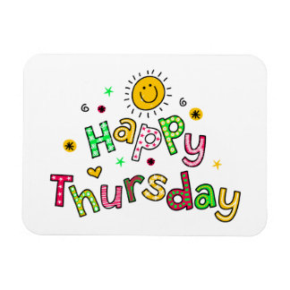 Cute Happy Thursday Week Greeting Text Expression Magnet