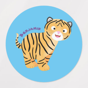 Cute happy tiger cub cartoon