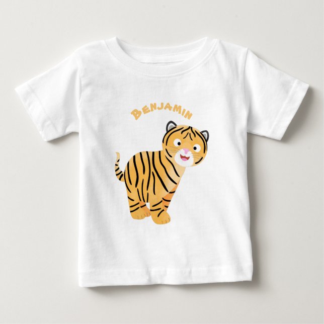 Cute  happy tiger cub cartoon baby T-Shirt (Front)