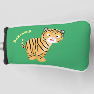 Cute  happy tiger cub cartoon golf head cover