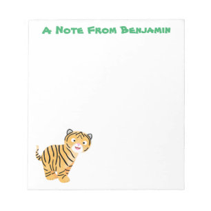 Cute  happy tiger cub cartoon notepad