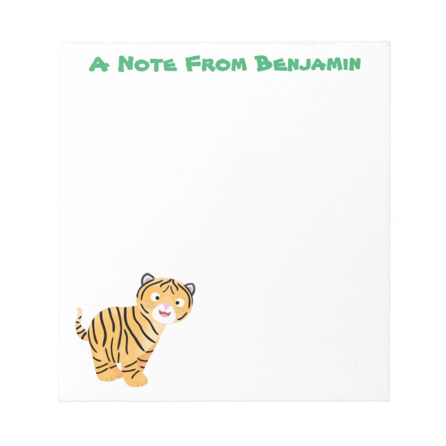 Cute  happy tiger cub cartoon notepad (Front)