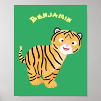 Cute  happy tiger cub cartoon