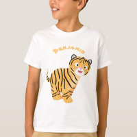 Cute happy tiger cub cartoon