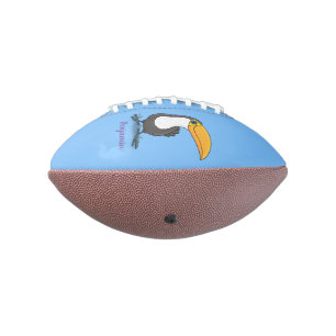 Cute happy toucan cartoon illustration football