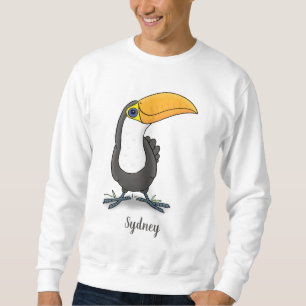Cute happy toucan cartoon illustration sweatshirt