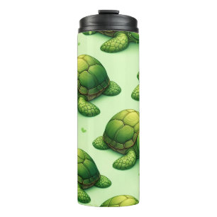 Cute Happy Turtles Pattern Thermal Tumbler