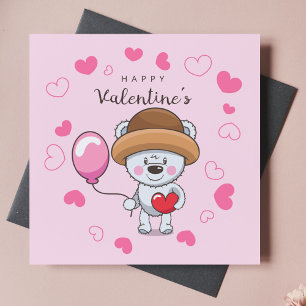 Cute Happy Valentines Day Bear Personalised Text