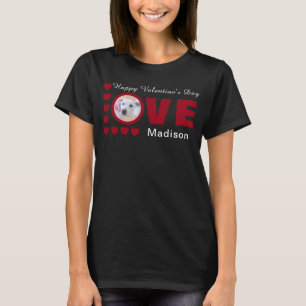 Cute Happy Valentines Day Dog Love Hearts Red T-Shirt