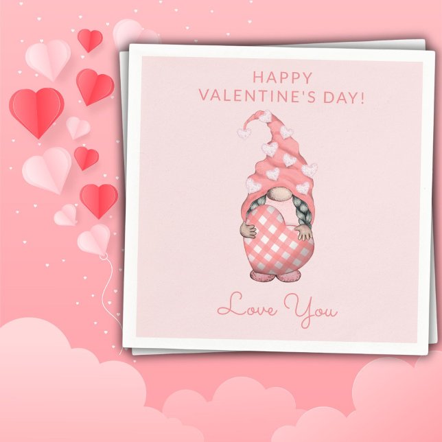 Cute Happy Valentines Day Party Favours Napkin (Creator Uploaded)