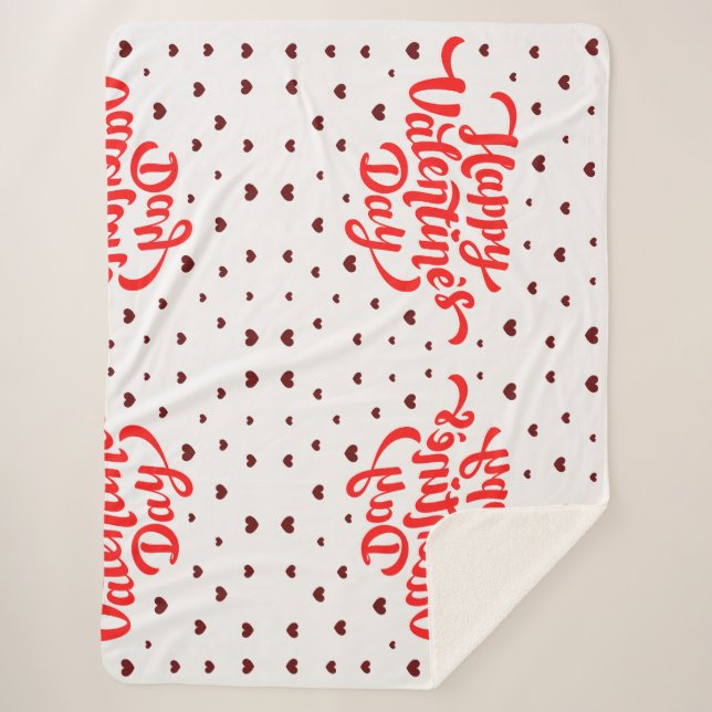 Cute Happy Valentine's Day  Sherpa Blanket (Front)