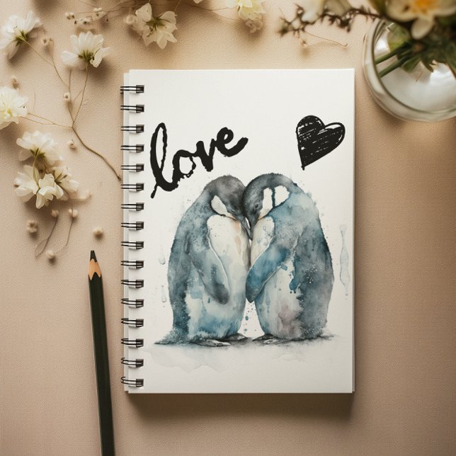 Cute Happy Valentine's Day with penguin love Notebook (Creator Uploaded)