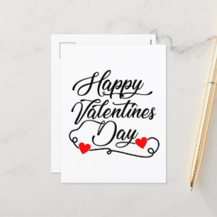 Cute Happy Valentine's Day word art Holiday Postcard