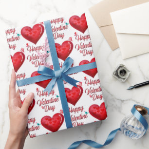 Cute Happy Valentines Day Wrapping Paper