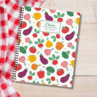 Cute happy veggies recipe notebook