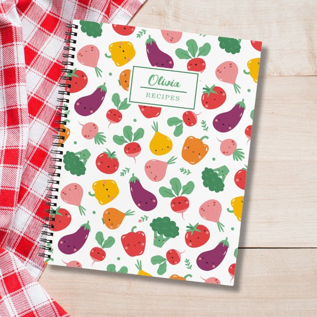 Cute happy veggies recipe notebook (Creator Uploaded)