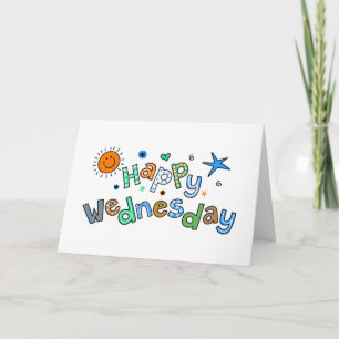 Cute Happy Wednesday Week Greeting Text Expression Card