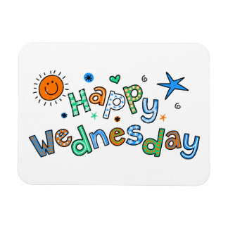 Cute Happy Wednesday Week Greeting Text Expression Magnet