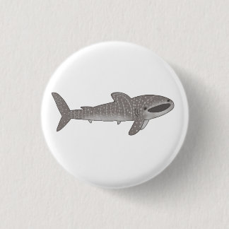 Cute happy whale shark 3 cm round badge