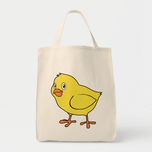 Cute Happy Yellow Chick Tote Bag (Front)