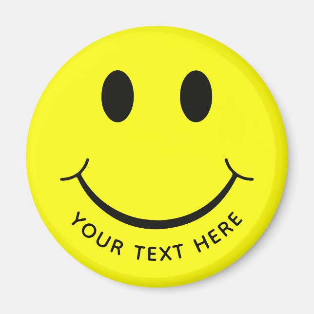 Cute Happy Yellow Face Add Tex Magnet (Front)