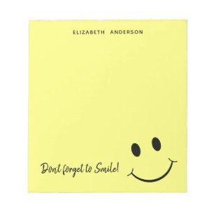 Cute Happy Yellow Face Smile Personalized Notepad