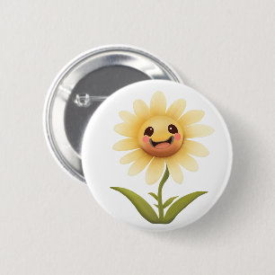 Cute Happy Yellow Flower 6 Cm Round Badge