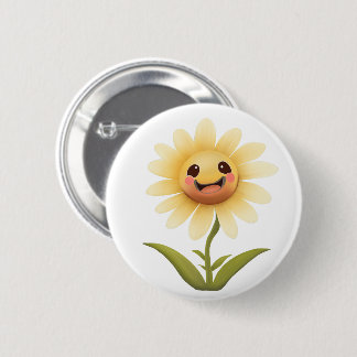 Cute Happy Yellow Flower 6 Cm Round Badge